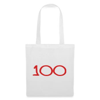 100. 100 JAHRE. 100-JÄHRIGES JUBILÄUM. 100. GEBURTSTAG - Stoffbeutel - Weiß - Vorne
