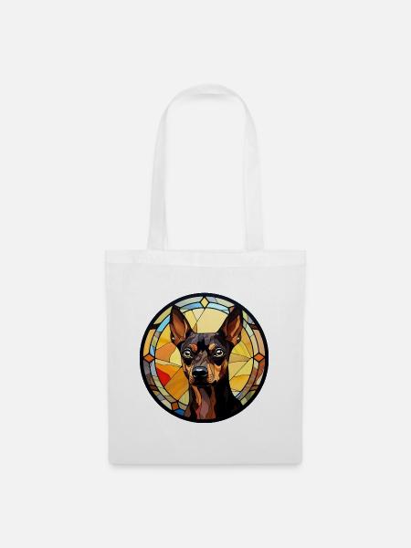 Zwergpinscher Hunderasse Aquarellglas - Stoffbeutel - Weiß