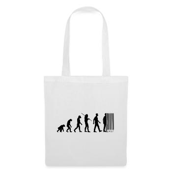 Evolution Barcode - Vom Affen zum Strichcode - Stoffbeutel - Weiß - Vorne