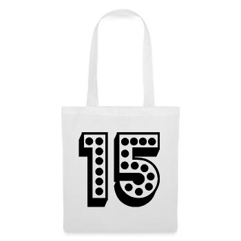 15. 15 JAHRE. 15. JAHRESTAG. 15 JAHRE JUBILÄUM. - Stoffbeutel - Weiß - Vorne