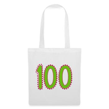 100. 100 JAHRE. 100-JÄHRIGES JUBILÄUM. GEBURTSTAG 100 - Stoffbeutel - Weiß - Vorne