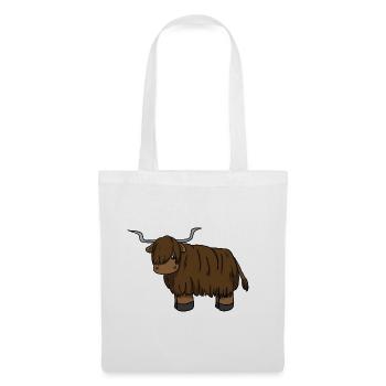 Scottish Highland Cattle - Stoffbeutel - Weiß - Vorne