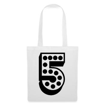 5. 5 JAHRE. 5-JÄHRIGES JUBILÄUM. 5-JÄHRIGES JUBILÄUM. 5. - Stoffbeutel - Weiß - Vorne