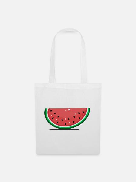 Wassermelone Design Scheibe - Stoffbeutel - Weiß