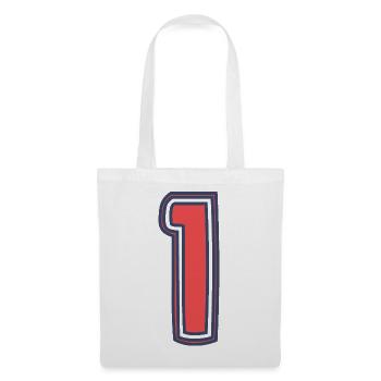 1. 1 AN. 1er ANNIVERSAIRE. ANNIVERSAIRE 1 AN - Sac en tissu - blanc - Devant