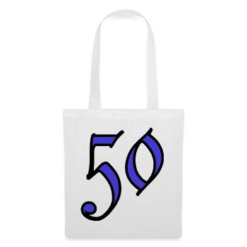 50. 50 JAHRE. 50-JÄHRIGES JUBILÄUM. 50-JÄHRIGES JUBILÄUM. - Stoffbeutel - Weiß - Vorne
