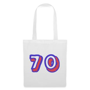 70. 70 ANS. 70e ANNIVERSAIRE. ANNIVERSAIRE 70 ANS. - Sac en tissu - blanc - Devant