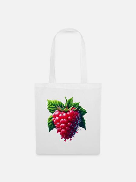 Framboise feuillu coulante - Sac en tissu - blanc