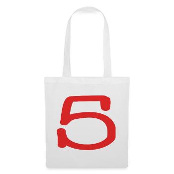5. 5 JAHRE. 5-JÄHRIGES JUBILÄUM. 5-JÄHRIGES JUBILÄUM. 5. - Stoffbeutel - Weiß - Vorne
