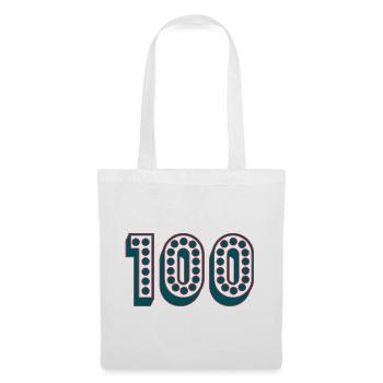100. 100 JAHRE. 100-JÄHRIGES JUBILÄUM. 100. GEBURTSTAG - Stoffbeutel - Weiß - Vorne