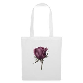 Rose Blume - Stoffbeutel - Weiß - Vorne
