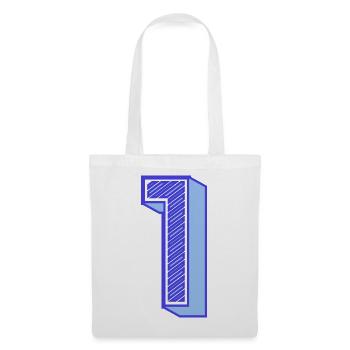 1. 1 AN. 1er ANNIVERSAIRE. ANNIVERSAIRE 1 AN - Sac en tissu - blanc - Devant