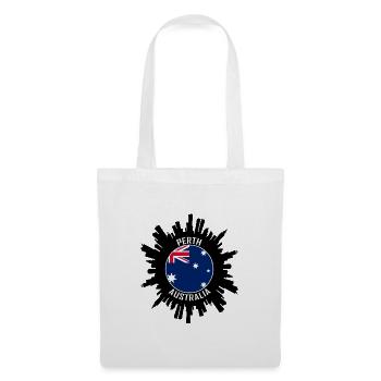 Perth Skyline Australien Flagge Reise Souvenir - Stoffbeutel - Weiß - Vorne