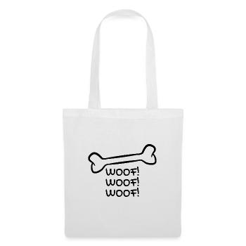 Hund Knochen - Stoffbeutel - Weiß - Vorne