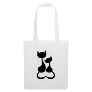 verliebte Katzen  - Stoffbeutel - Weiß - Vorne