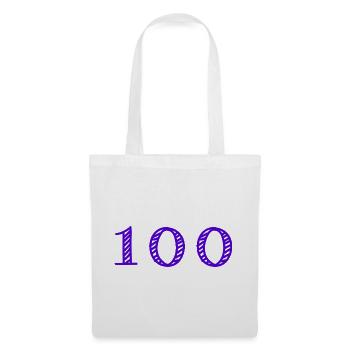 100. 100 JAHRE. 100-JÄHRIGES JUBILÄUM. 100. GEBURTSTAG - Stoffbeutel - Weiß - Vorne