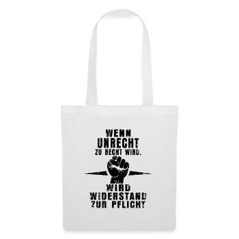 Resistance Is Mandatory - Statement Shirt - Tote Bag - white - Front