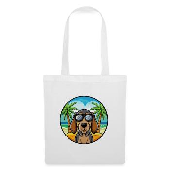 Black And Tan Coonhound Dog Breed Cartoon Beach - Tote Bag - white - Front