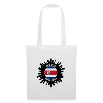 San Jose Skyline Costa Rica Flagge Reise-Souvenir - Stoffbeutel - Weiß - Vorne