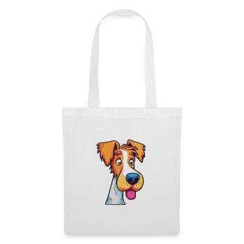 Foxterrier Glatte Hunderasse Karikatur Kawaii Illust - Stoffbeutel - Weiß - Vorne