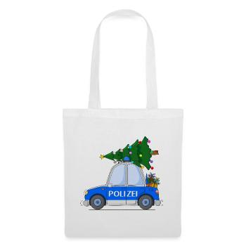 Polizeiauto Weihnachten - Stoffbeutel - Weiß - Vorne