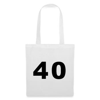 Number - 40 - Forty - Stoffbeutel - Weiß - Vorne