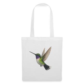 Smaragd-Kolibri mit violettem Glanz - Stoffbeutel - Weiß - Vorne