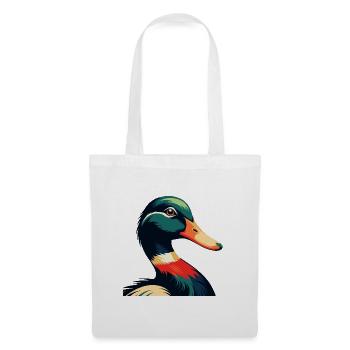 Ente Cartoon Figur Buntes Haustier Tier - Stoffbeutel - Weiß - Vorne