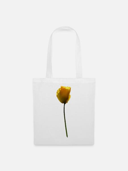 gelbe Mohnblume Mohn - Stoffbeutel - Weiß