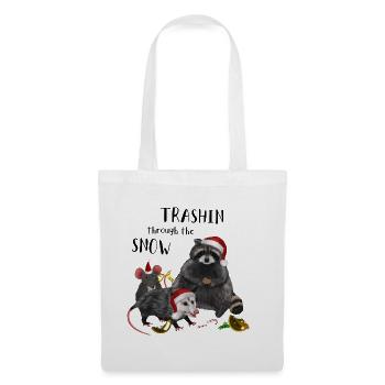 Trashin through the Snow - Waschbär & Opossum - Stoffbeutel - Weiß - Vorne