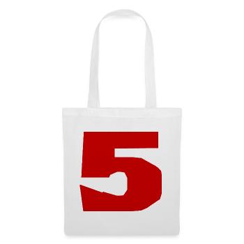 5. 5 JAHRE. 5-JÄHRIGES JUBILÄUM. 5-JÄHRIGES JUBILÄUM. 5. - Stoffbeutel - Weiß - Vorne