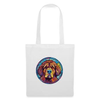 Tibetischer Mastiff Hunderasse Aquarell Illustration - Stoffbeutel - Weiß - Vorne