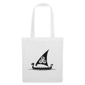 Voile de navire viking Triskel - Sac en tissu - blanc - Devant