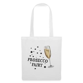 Prosecco Fairy - Sektglas mit Sternen - Stoffbeutel - Weiß - Vorne