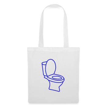 Klo WC Toilette - Stoffbeutel - Weiß - Vorne