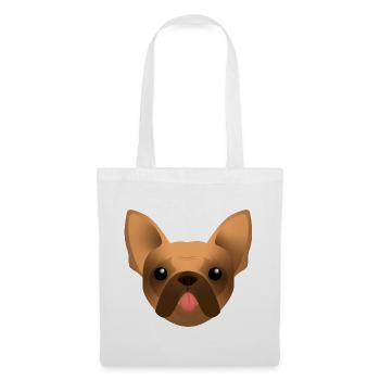 Bouledogue Français - Frenchie - Bully - Langue - Sac en tissu - blanc - Devant