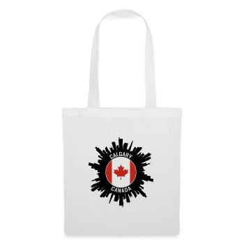 Calgary Skyline Kanada Flagge Reisesouvenir - Stoffbeutel - Weiß - Vorne