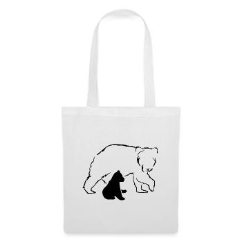 Ours ours ours brun mère bébé nature forêt amour - Sac en tissu - blanc - Devant