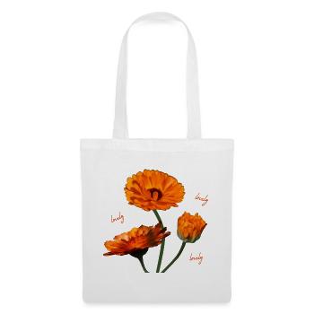 Ringelblumen Ringelblume orangene Blumen - Stoffbeutel - Weiß - Vorne