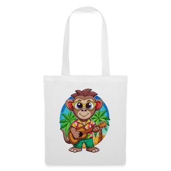 Lunettes de soleil de plage d’été de dessin animé de singe drôle - Sac en tissu - blanc - Devant