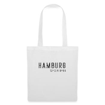 Hamburg Koordinaten - Stoffbeutel - Weiß - Vorne