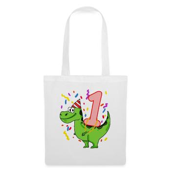 Dinosaurier Geburtstag 1 Jahre alt - Stoffbeutel - Weiß - Vorne