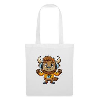 Bison Funny Cartoon Character Headphone Music - Tote Bag - white - Front