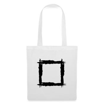 Quadrat Schwarz - Stoffbeutel - Weiß - Vorne