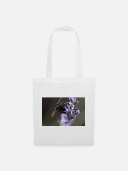 Biene lavendel Lavendelblüte - Stoffbeutel - Weiß
