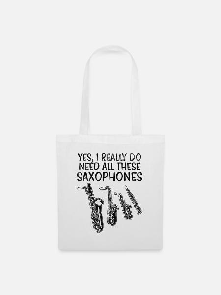 Saxophone Arten - Stoffbeutel - Weiß