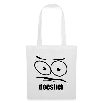 doeslief flehende Augen mit Fragezeichen-Blick - Stoffbeutel - Weiß - Vorne