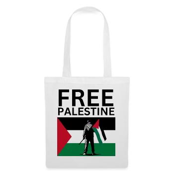 Free palestine | Guy with palestine flag - Stoffbeutel - Weiß - Vorne