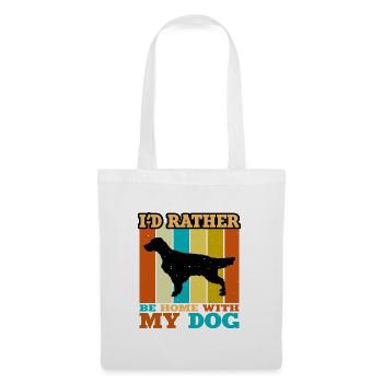 Englisch Setter Hundeliebhaber Silhouette Vintage Sonnenuntergang - Stoffbeutel - Weiß - Vorne