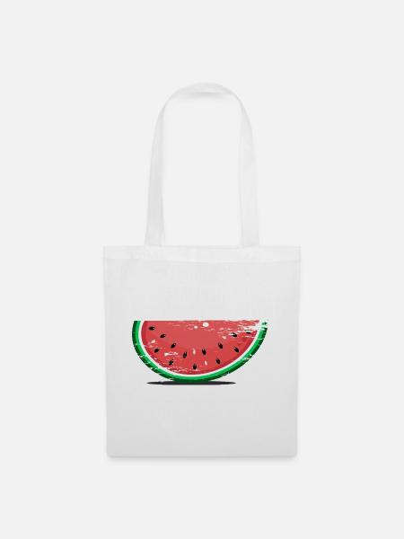 Wassermelone Design Scheibe used - Stoffbeutel - Weiß